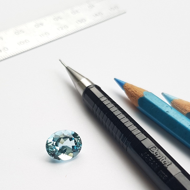 Aqua gem with drawing